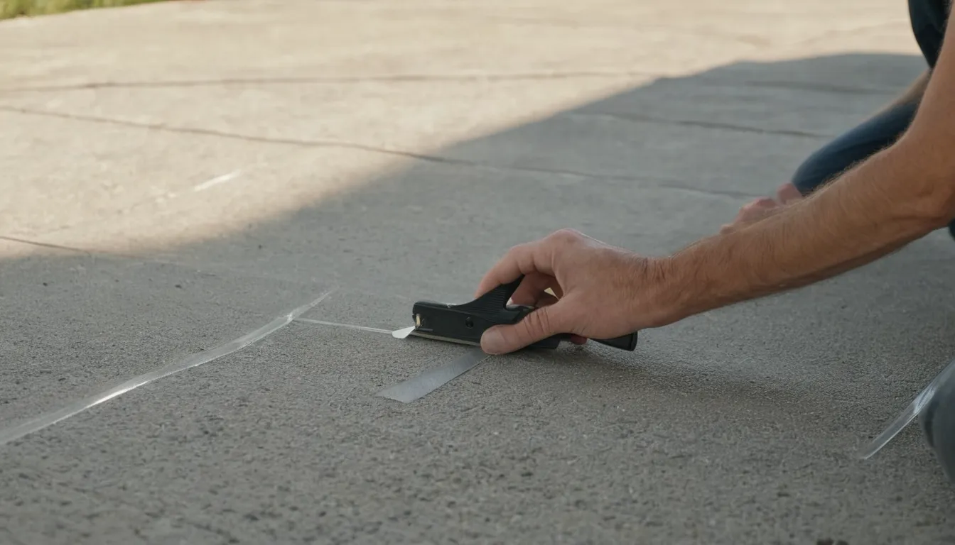 Homeowner checking a concrete garage floor in the Anaheim area